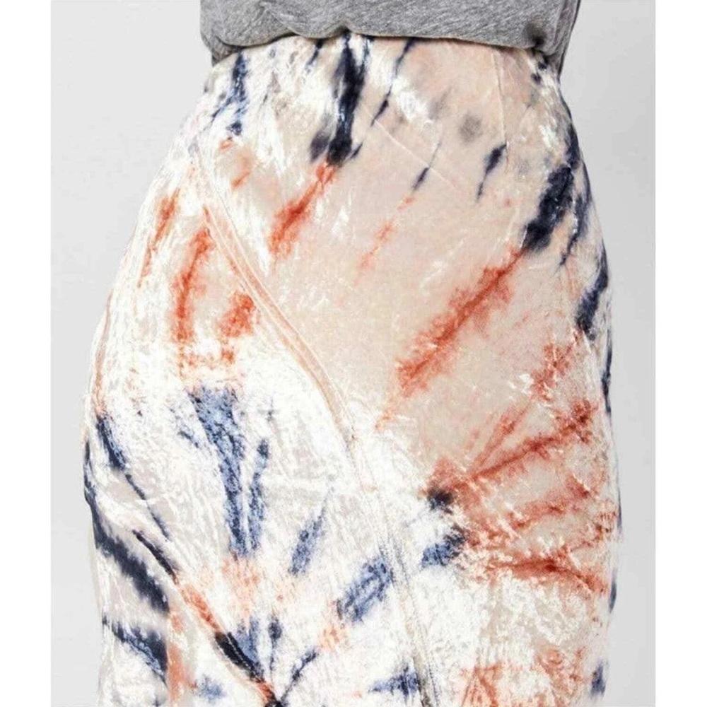 Free People Bali Serious Swagger Tie Dye Velvet Midi Pencil Skirt - Picture 8 of 10